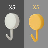 SZVPDKJ 10PCS Self Adhesive Wall Hook Strong Without Drilling Coat Bag Bathroom Door Kitchen Towel Hanger Hooks Home Storage Accessories