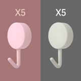 SZVPDKJ 10PCS Self Adhesive Wall Hook Strong Without Drilling Coat Bag Bathroom Door Kitchen Towel Hanger Hooks Home Storage Accessories