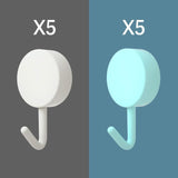 SZVPDKJ 10PCS Self Adhesive Wall Hook Strong Without Drilling Coat Bag Bathroom Door Kitchen Towel Hanger Hooks Home Storage Accessories