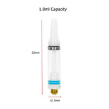 (Pack of 2)1.0ml C3 Refillable CBD Oil Vape Cartridges 1.8ohm Ceramic Coil(White Mouthpiece)