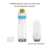 (Pack of 2)1.0ml C3 Refillable CBD Oil Vape Cartridges 1.8ohm Ceramic Coil(White Mouthpiece)