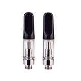 (Pack of 2) C2 CBD Oil Vape Tank Glass Refillable Vape Cartridge (0.5ml)for CBD and Thick Oil Black