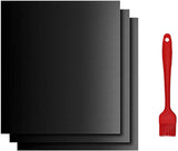 Grill Mat - Set of 5 Non Stick BBQ Grill Mats (15.75 x 13-Inches ) Comes with a Silicone Brush