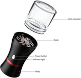 Electric Herb and Spice Grinder, Rechargeable Grinder with Stainless Steel Six-Blade Blade, 2 x 50ml Jars Basic Kitchen Grinder for Pollen Storage and Collection (1100 mAh)