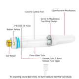 (Pack of 2)1.0ml C3 Refillable CBD Oil Vape Cartridges 1.8ohm Ceramic Coil(White Mouthpiece)