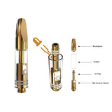 2pcs CBD Vape Cartridge Glass Refillable Atomizer (0.5ml) | 510 Atomizer Ceramic Dual Coil for CBD and Thick Oil