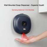 SZVPDKJ Wall Mounted Automatic Foam Soap Dispenser ,Touchless Soap Dispenser Which has Infrared Motion Sensor LED Display and 3-Gear Adjustable Waterproof Soap Dispenser (Navy Blue)