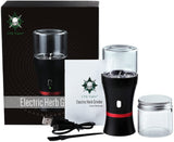 Electric Herb and Spice Grinder, Rechargeable Grinder with Stainless Steel Six-Blade Blade, 2 x 50ml Jars Basic Kitchen Grinder for Pollen Storage and Collection (1100 mAh)