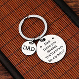Father's Day Keychain Gift, Father's Day Christmas Birthday Gift for Dad from Son Daughter, Dad, I Will Always Love You, You Will Always Be My Hero Keychain