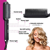 SZVPDKJ Electric Ceramic Ionic Hair Straighten Straightener Brush Hot Comb Pressing Electric Hot Comb Hair Straightener