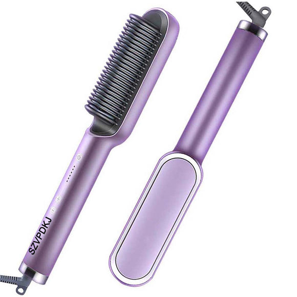 SZVPDKJ Electric Ceramic Ionic Hair Straighten Straightener Brush Hot Comb Pressing Electric Hot Comb Hair Straightener