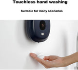 SZVPDKJ Wall Mounted Automatic Foam Soap Dispenser ,Touchless Soap Dispenser Which has Infrared Motion Sensor LED Display and 3-Gear Adjustable Waterproof Soap Dispenser (Navy Blue)