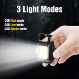 SZVPDKJ COB Mini Pocket Flashlight,Tent Light,Portable Outdoor Work Light,with Folding Stand and Bottle Opener,Suitable for Camping,Night Running,Night Fishing and Outdoor Emergency Lighting