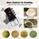 Electric Herb and Spice Grinder, Rechargeable Grinder with Stainless Steel Six-Blade Blade, 2 x 50ml Jars Basic Kitchen Grinder for Pollen Storage and Collection (1100 mAh)