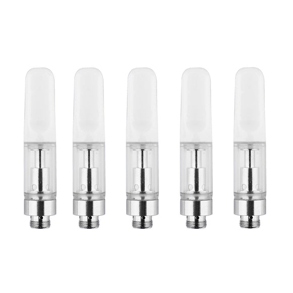 Oil Vape Carts 5pcs/pack Clearomizer CBD Vape Pen Thick Oil Glass Tank (White)