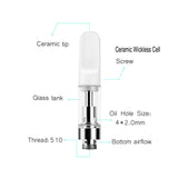 (Pack of 200) C2 CBD Oil Vape Tank Glass Refillable Vape Cartridge (0.5m/1.0mll)for CBD and Thick Oil Black